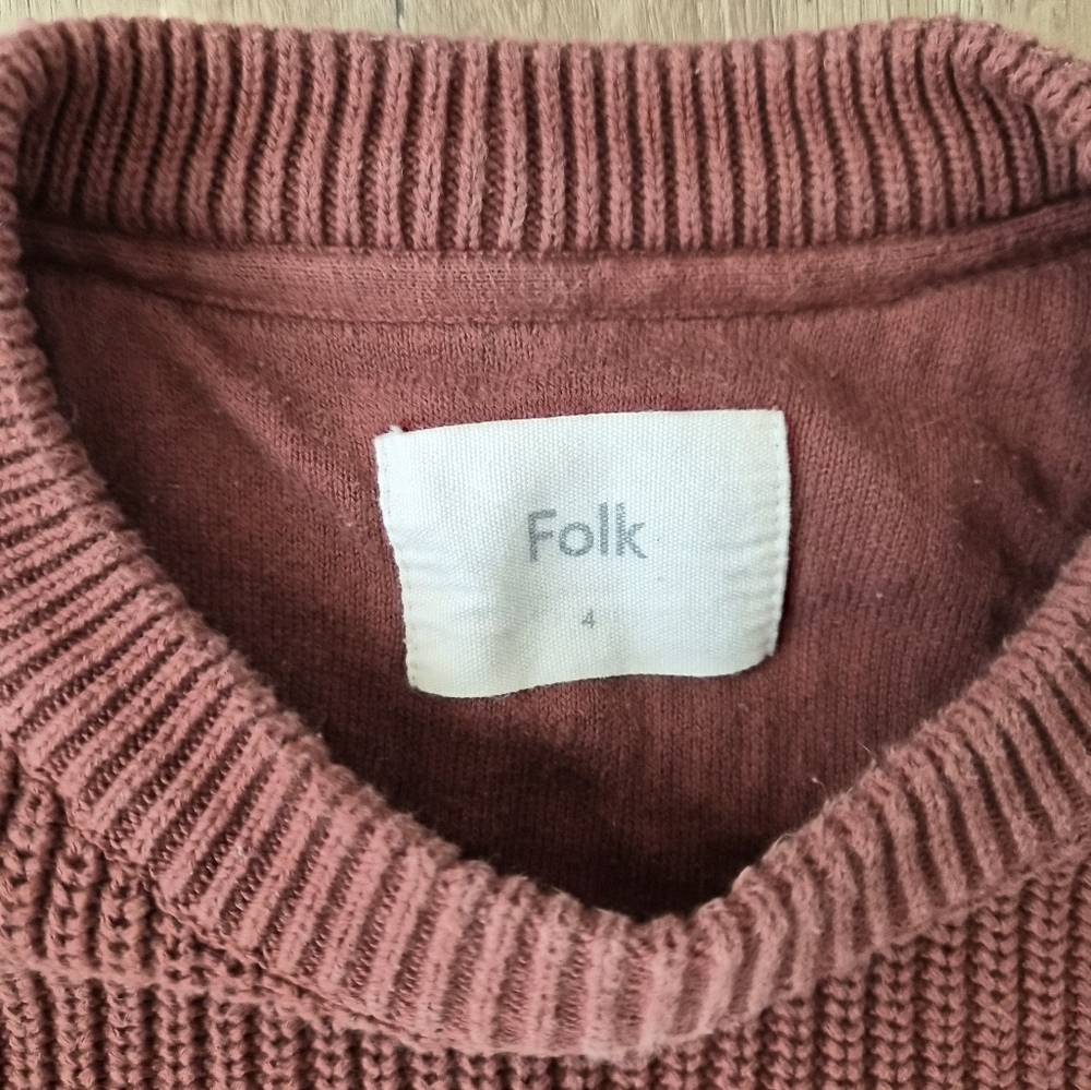 FOLK Rust Ribbed Thick Knit Sweater - Picture 2 of 4